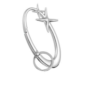 Silver Star Hoop Earrings